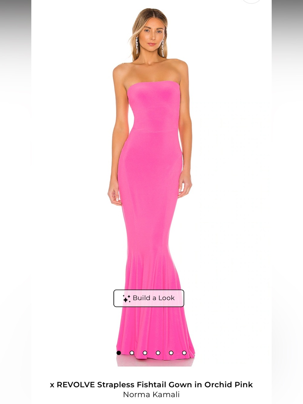 Norma Kamali Hot Pink Strapless Maxi